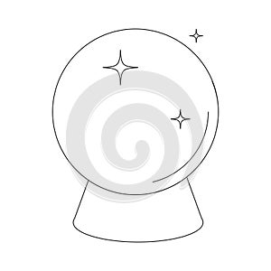 Magic crystal ball icon