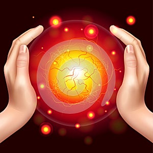 Magic Crystal Hands Composition