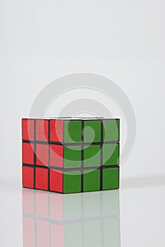 Magic cube in white background.