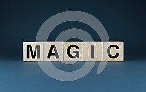 Magic. Cubes form the word Magic