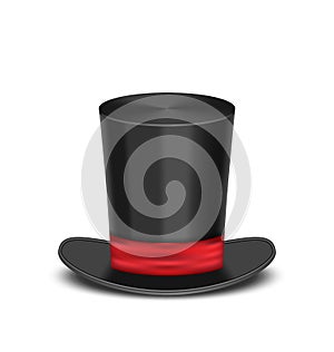 Magic cylinder hat with shadow, isolated on white