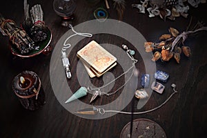 Old deck of cards for divination and pendulum.