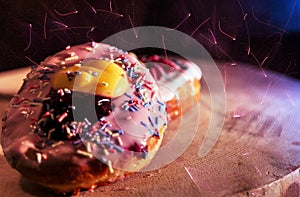 Magic donut with ice cream