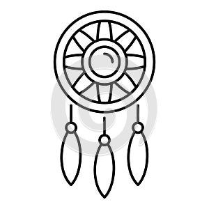 Magic dream catcher icon outline vector. Tribal indian