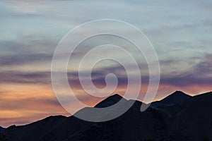 Magic dusk over Canterbury Hills, New Zealand