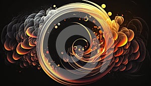 The Magic of Elemental Opposites, circle smoke and abstract geometry