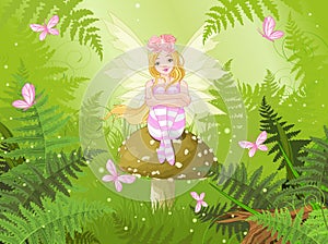 Magic fairy in forest