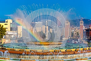 Magic Fountain of Montjuic in Barcelona, Spain