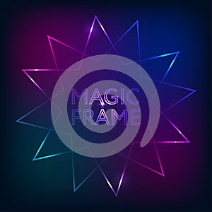 Magic Frame gradient Vector abstract lights lines text design frame dark backdrop