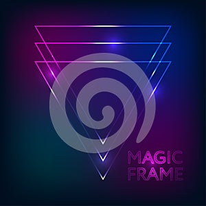 Magic Frame gradient Vector abstract lights lines text design frame dark backdrop