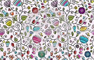 Magic Garden Background. Seamless Pattern for your design