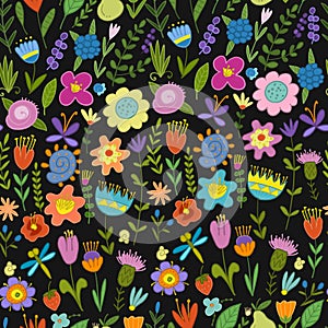 Magic Garden Background. Seamless Pattern for your design