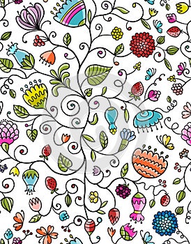 Magic Garden Background. Seamless Pattern for your design