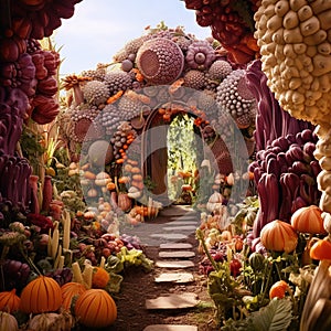 Magic garden bloomed with the most beautiful and tasty vegetables Generative AI