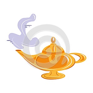 magic genie lamp magical icon