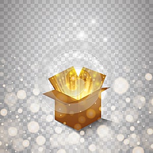 Magic gift box on a transparent background, magic for Christmas and New Year, birthday, illustrations, gift, postcard