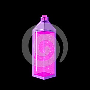 Magic glass bottle with pink liquid