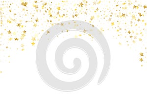 Magic gold sparkle texture vector star background.