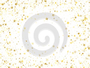 Magic gold sparkle texture vector star background.