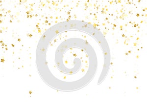 Magic gold sparkle texture vector star background.
