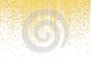 Magic Golden Glow Abstract Sparkle Background with Gold Glitter Dust