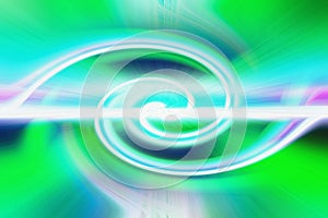 the magic of green blue design round whirl unfolds against an abstract twirl spiral rotational background space swirl trail effect