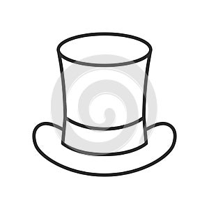 Magic Hat Outline Flat Icon on White