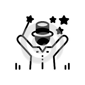 Black solid icon for Magic, spell and juggling