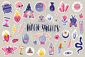 Magic icons doodles stickers