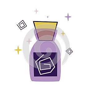 Magic jar with elixir or magic potion cartoon style clip art