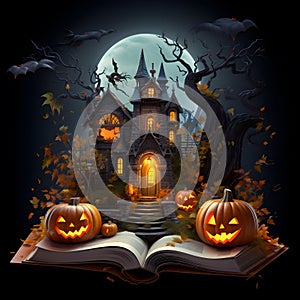 Magic Journal Book Halloween Generative AI
