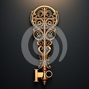 Magic key fantasy concept, close up shot