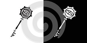 Magic Key icon Thin line flat illustration