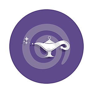 Magic lamp icon in badge style. One of Magic collection icon can be used for UI, UX