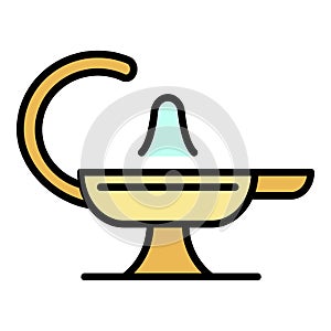 Magic lamp icon color outline vector