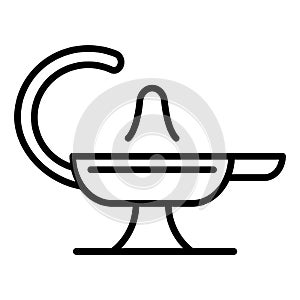 Magic lamp icon, outline style