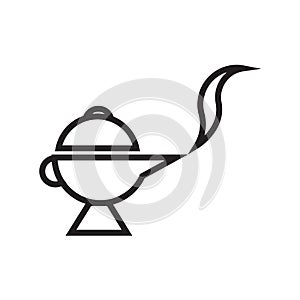 Magic lamp icon vector sign and symbol isolated on white background