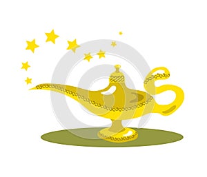Magic lamp on a white background. Cartoon.Vector