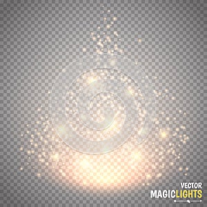 Magic light vector effect. Glow special effect light, flare, star and burst. Isolated spark