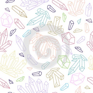 Magic linear color crystal seamless pattern vector