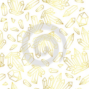 Magic linear gold crystal seamless pattern vector