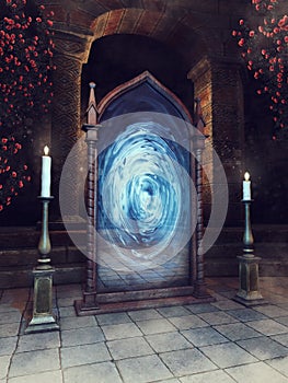 Magic mirror and candles