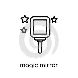 Magic mirror icon. Trendy modern flat linear vector Magic mirror