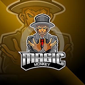 Magic monkey esport mascot logo