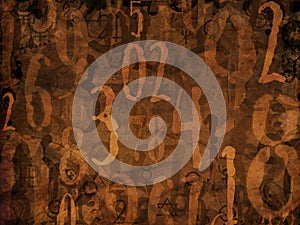 Magic numbers brown background illustration