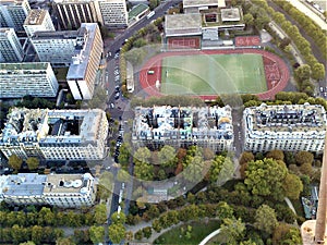 Magic Paris city, France. Stadium and enchanting view