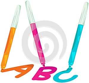 Magic pen writing A,B and C