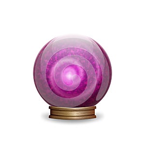 Magic pink crystal ball with spiral