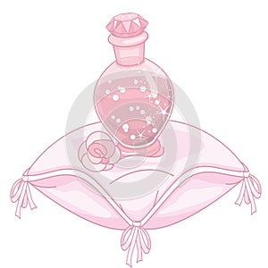 Magic pink perfume diamond bottle