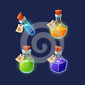 Magic Potion Bottles, Adorned With Captivating Colorful Liquids, Bring A Touch Of Mystique And Wonder